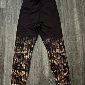 Stylish Burgundy and Gold Leggings